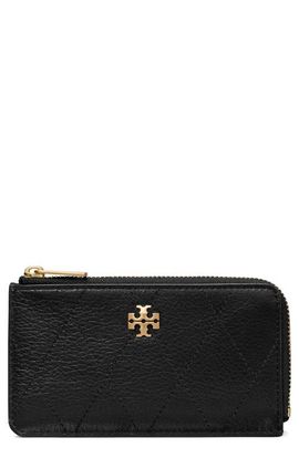 Tory Burch Tory Burch Charlie Quilted Leather Zip Card Case
