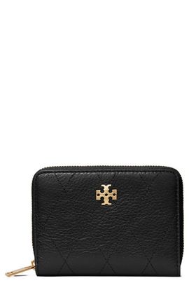 Tory Burch Tory Burch Charlie Quilted Small Zip Around Leather Wallet