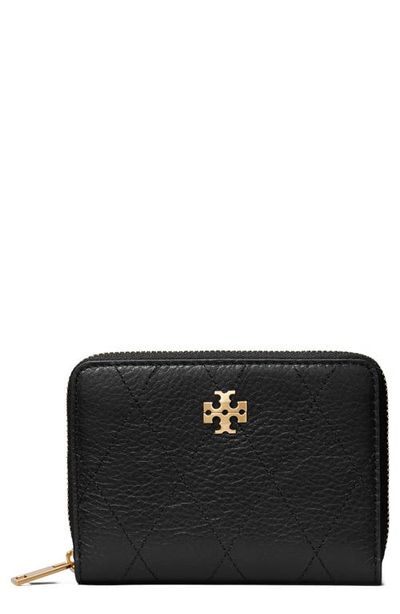 Tory Burch Tory Burch Charlie Quilted Small Zip Around Leather Wallet