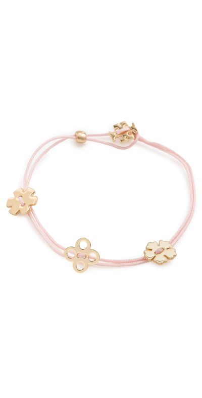 Tory Burch Tory Burch Clover Cord Bracelet Tory Gold / Pink One