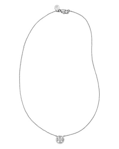 Tory Burch Tory Burch Crystal Circle Logo Necklace, 16
