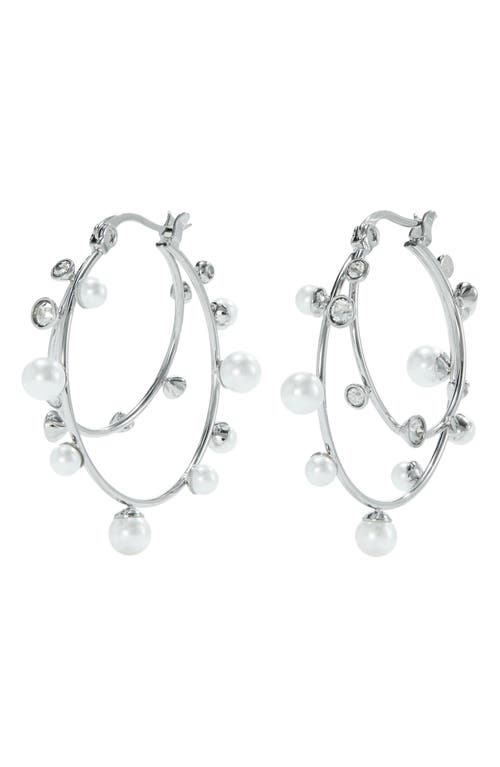 Tory Burch Tory Burch Crystal Double Hoop Earrings