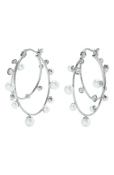 Tory Burch Tory Burch Crystal Double Hoop Earrings