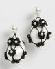 Tory Burch Tory Burch Curiosity Beaded Pearl Drop Earrings Tory Silver/Black One - 2