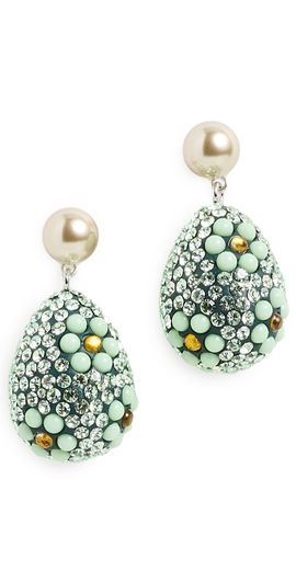 Tory Burch Tory Burch Curiosity Crystal Pearl Drop Earrings Tory Silver / Mint One