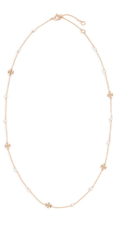 Tory Burch Tory Burch Delicate Moondance Pearl Necklace Tory Gold/Pearl One