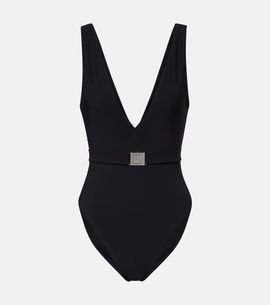 Tory Burch Tory Burch Double T belted swimsuit