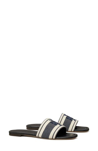 Tory Burch Tory Burch Double T Jacquard Slide Sandal