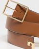 Tory Burch Tory Burch Eleanor Buckle Belt Aged Tan/Gold - 5