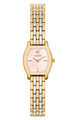 Tory Burch Tory Burch Eleanor Curve Mini Two Tone Bracelet Watch