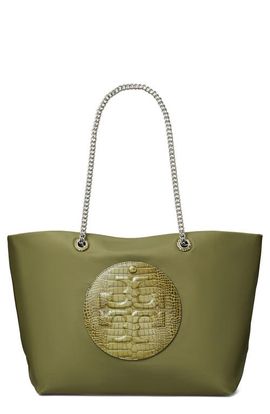 Tory Burch Tory Burch Ella Croc Print Chain Tote