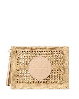 Tory Burch Tory Burch Ella Hand Crochet Straw Pouch