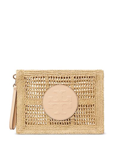 Tory Burch Tory Burch Ella Hand Crochet Straw Pouch