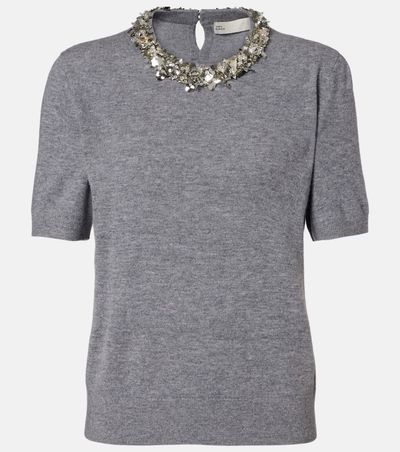 Tory Burch Tory Burch Embellished wool and cashmere top