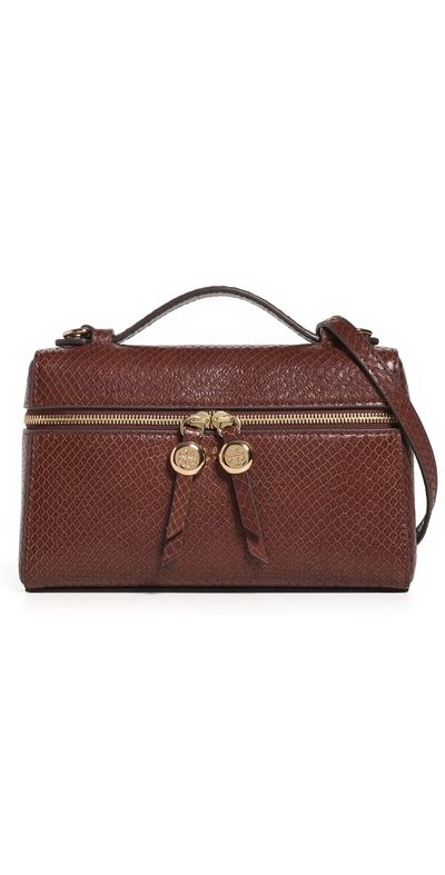 Tory Burch Tory Burch Embossed Snake Slim Top Handle Bag Sweet Maple One
