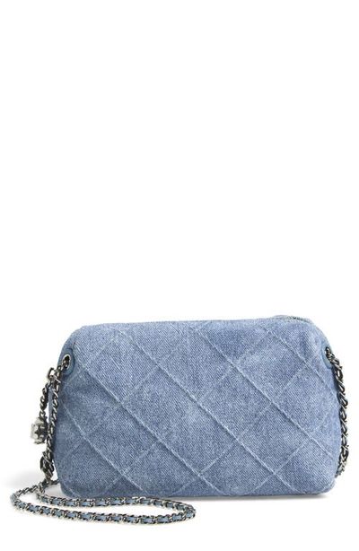 Tory Burch Tory Burch Fleming Denim Suede Crossbody Bag 