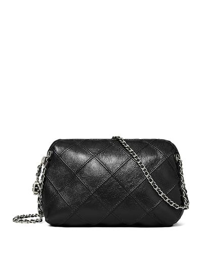 Tory Burch Tory Burch Fleming Distressed Quilted Leather Crossbody