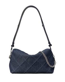 Tory Burch Tory Burch Fleming Large Diamond Quilted Denim Crossbody Bag
