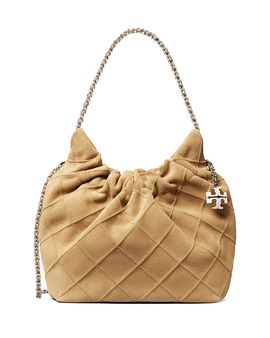 Tory Burch Tory Burch Fleming Mini Quilted Suede Crossbody Bag