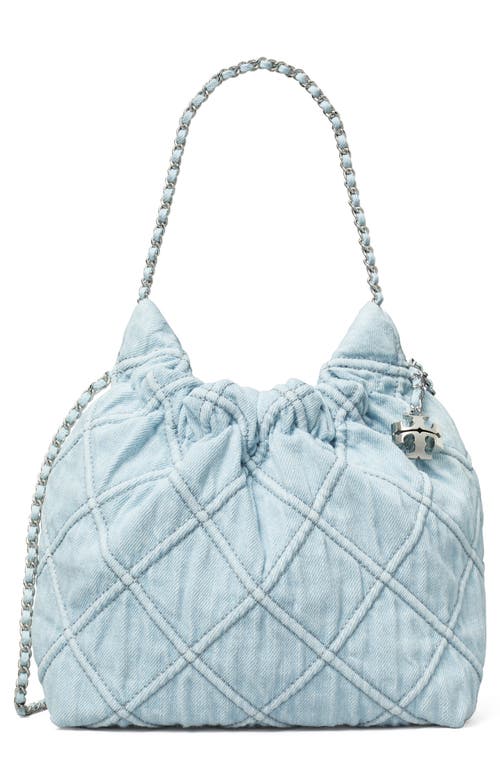 Tory Burch Tory Burch Fleming Quilted Denim Hobo Bag