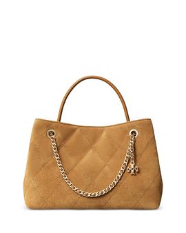 Tory Burch Tory Burch Fleming Suede Small Quilted Crossbody