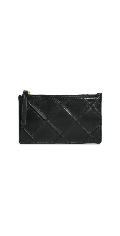 Tory Burch Tory Burch Fleming Zip Card Case Black One