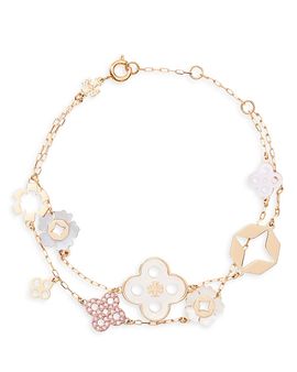 Tory Burch Tory Burch Forget Me Not 18K Yellow Gold Plated Multi Strand Bracelet