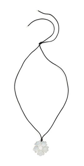 Tory Burch Tory Burch Forget Me Not Cord Necklace Light Silver/Ivory One