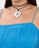 Tory Burch Tory Burch Forget Me Not Cord Necklace Light Silver/Ivory One - 4