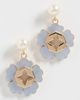 Tory Burch Tory Burch Forget Me Not Pearl Drop Earrings Tory Gold / Blue One - 2