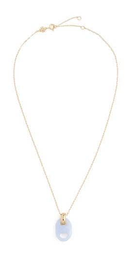 Tory Burch Tory Burch Gemini Link Pendant Necklace Light Brass/Blue One