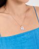 Tory Burch Tory Burch Gemini Link Pendant Necklace Light Brass/Blue One - 3