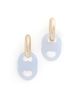 Tory Burch Tory Burch Gemini Link Small Hoop Earrings Light Brass/Light Blue One - 1