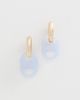 Tory Burch Tory Burch Gemini Link Small Hoop Earrings Light Brass/Light Blue One - 2