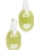 Tory Burch Tory Burch Gemini Link Small Hoop Earrings Light Silver/Green One - 1