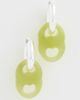 Tory Burch Tory Burch Gemini Link Small Hoop Earrings Light Silver/Green One - 2