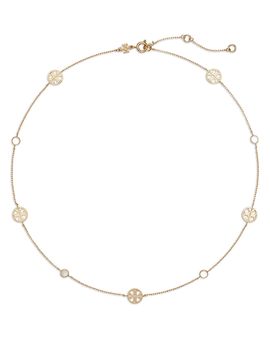 Tory Burch Tory Burch Icon Double T & Mother Of Pearl Collar Necklace, 16-18