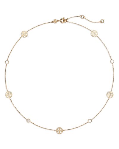 Tory Burch Tory Burch Icon Double T & Mother Of Pearl Collar Necklace, 16-18