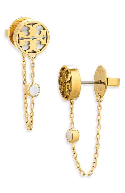 Tory Burch Tory Burch Icon Mother-of-Pearl Chain Linear Earrings