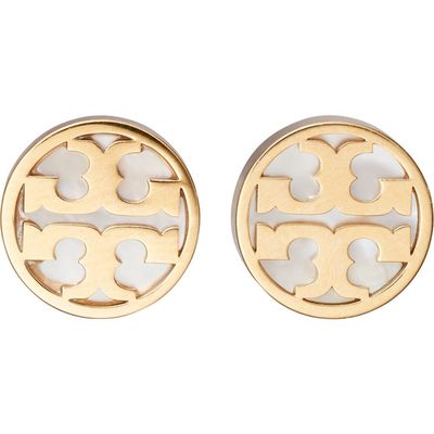 Tory Burch Tory Burch Icon Mother of Pearl Circle Stud Earrings