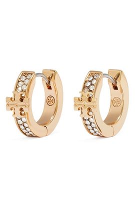 Tory Burch Tory Burch Icon Pave Huggie Hoop Earrings