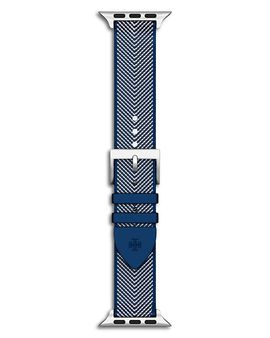 Tory Burch Tory Burch Kira Blue Grosgrain Band for Apple Watch, 38-46mm