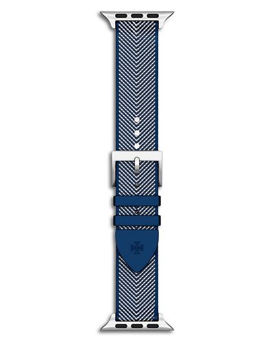 Tory Burch Tory Burch Kira Blue Grosgrain Band for Apple Watch, 38-46mm