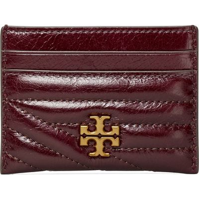 Tory Burch Tory Burch Kira Chevron Glazed Leather Card Case