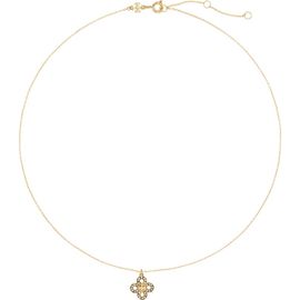 Tory Burch Tory Burch Kira Crystal Clover Pendant Necklace