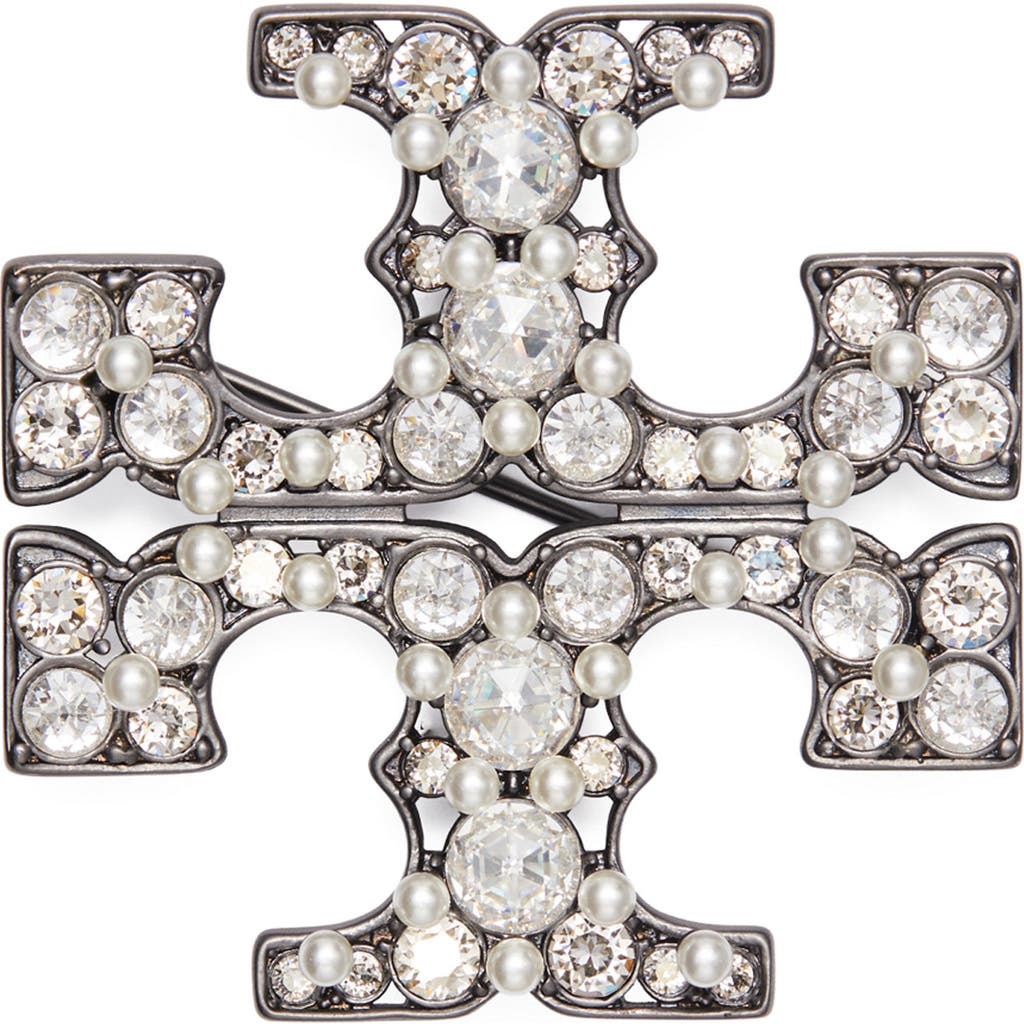 Tory Burch Tory Burch Kira Cubic Zirconia & Faux Pearl Brooch