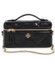 Tory Burch Tory Burch Kira Diamond Quilt Charm East West Vanity Case Black One - 1