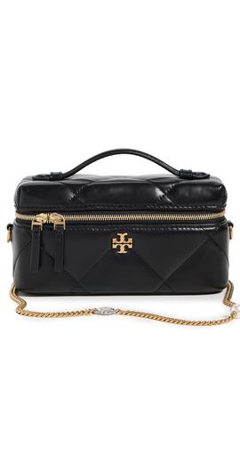 Tory Burch Tory Burch Kira Diamond Quilt Charm East West Vanity Case Black One