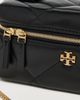 Tory Burch Tory Burch Kira Diamond Quilt Charm East West Vanity Case Black One - 5