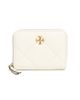 Tory Burch Tory Burch Kira Diamond Quilt Small Zip Around Wallet Warm White One - 1
